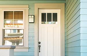 Front door of house