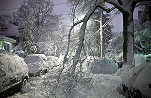 Neighborhood after snow storm