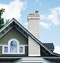 Chimney on top of home