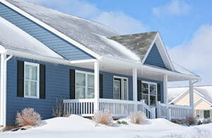 House covered in snow